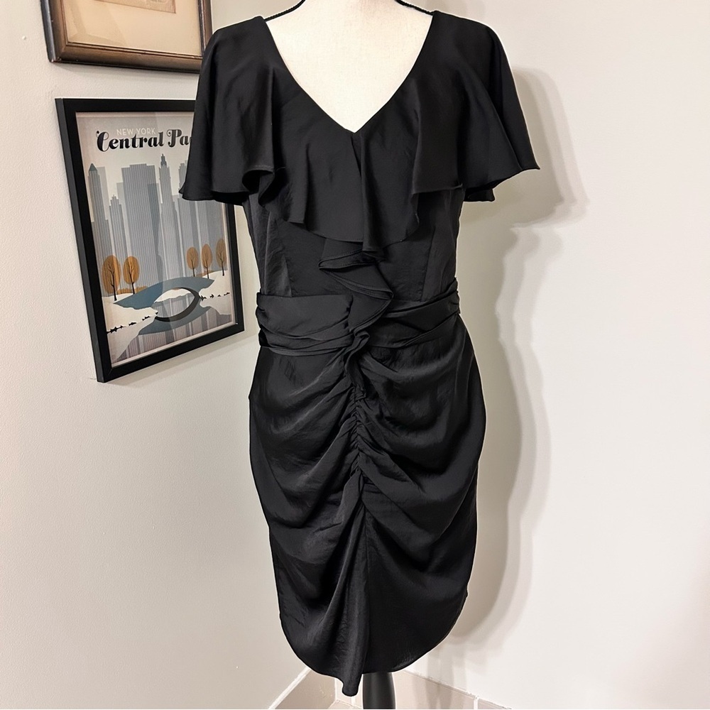 Miss Sixty Black Ruched Sheath Dress SZ 12